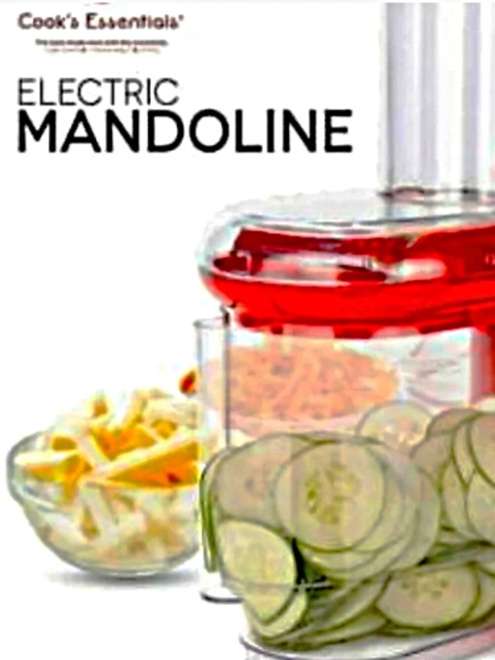 NIB Cook's Essentials Red lectric Mandoline & Food Slicer with 7 Blades